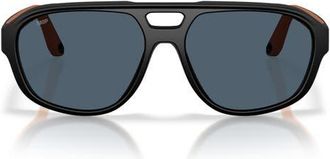 Costa Street Heat 55mm Polarized Rectangular Sunglasses in Black /Gray /Orange 580P at Nordstrom