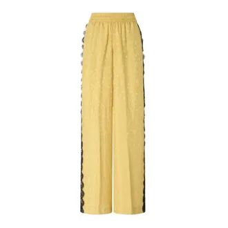 Pinko Pinko, Broeken, Dames, Geel, S, Wide Broeken