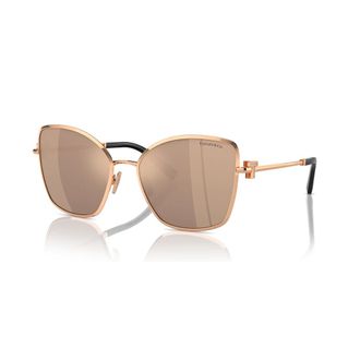 Tiffany & Co. Ros&eacute;goud/bruinroze zonnebril - Dames - Zonnebrillen - Geel - 58 MM - Accessoires