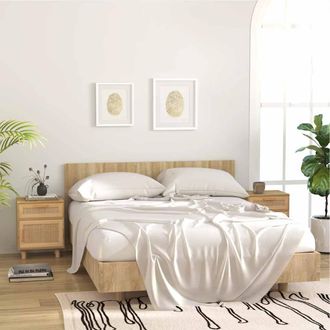 vidaXL Vidaxl - Mesitas De Noche 2 Uds Madera Maciza Pino Marr&oacute;n Rat&aacute;n Natural