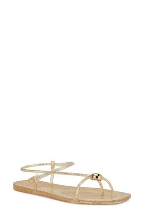 Nine West Shells Ankle Strap Jelly Sandal in Gold at Nordstrom, Size 10