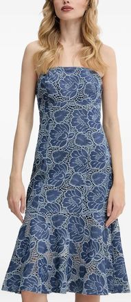 Guess Co Abito a fiori senza spalline - Blu