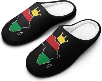 Generic Royal Africa Map Mens Slippers Comfortable And Non-slip Cotton Slipper Shoe for House