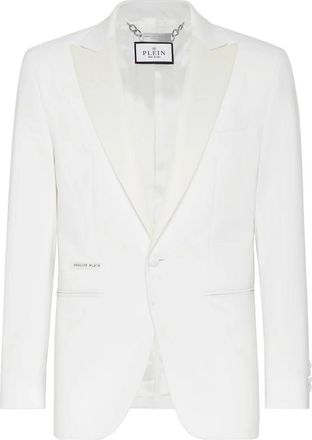 Philipp Plein Light Wool Blazer Lord Fit - Heren - Blazers - Wit - 2XL - Wol - Jassen