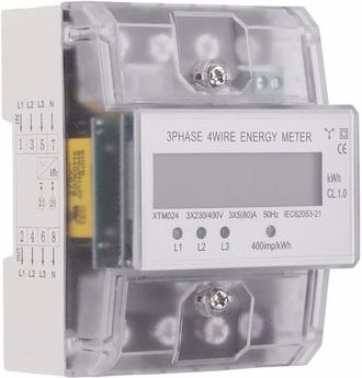 OEM [mai Usato]contatore Trifase Contatore Elettrico Contatore Di Energia Contatore Elettrico Calibrato Lcd Trifase Digitale Trifase 4 Fili 5-100a 4p Kwh 