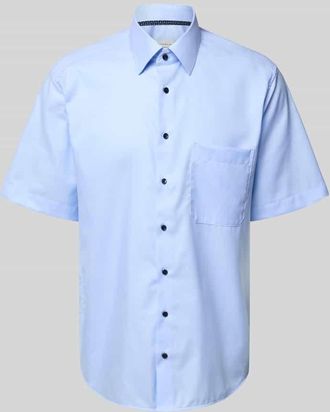 Eterna Comfort Fit Business-Hemd aus Baumwolle mit Kentkragen in Bleu, Gr&ouml;&szlig;e 40