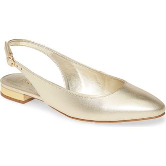 Lilly Pulitzer Ella Metallic Slingback Flat in Gold Metallic at Nordstrom, Size 8.5