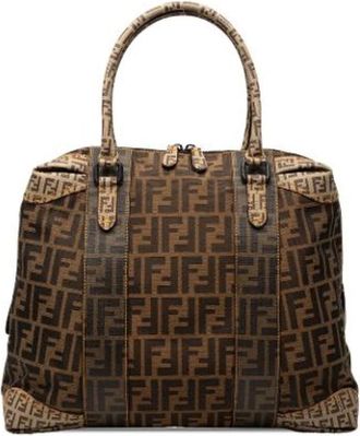 Fendi Pre-owned Handbags, female, Brown, Size: ONE SIZE Pre-owned Canvas Tote