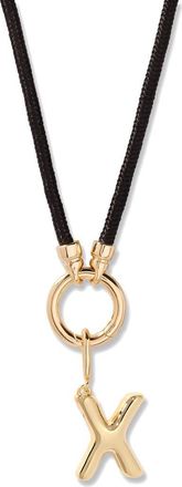 Brook & York Kai Initial Charm Necklace in Gold/Black X at Nordstrom