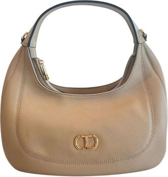 Twinset Beige PU Women Shoulder Womens Bag