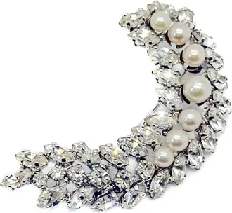 Dior Spilla con perle e cristalli anni 70 - Argento