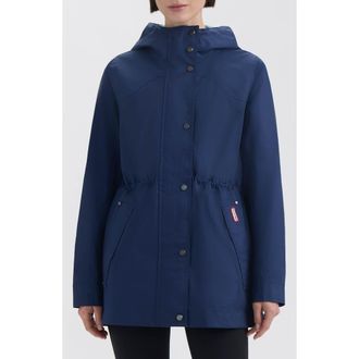 Hunter Adela Hooded Waterproof Jacket in Midnight at Nordstrom, Size X-Small