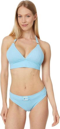 Lilly Pulitzer Womens Lilly Pulitzer Seelie Halter Bikini Top Hydra Blue Swimwear GBO904