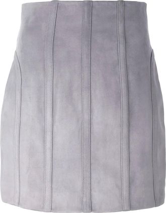 Balmain stitched detail pencil skirt - Grigio
