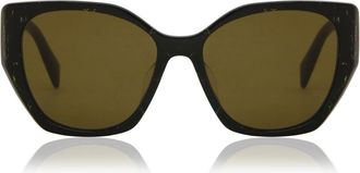 Prada PR 19ZSF Asian Fit 19D01T Womens Sunglasses Black Size 56