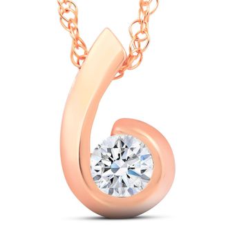 Pompeii3 1/4ct Diamond Pendant 14K Rose Gold