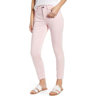 Jen 7 by 7 For All Mankind Sateen Ankle Skinny Jeans in Pale Pink at Nordstrom, Size 16