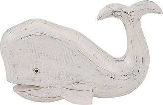 Sagebrook Home Wood 15In Tail Up Whale