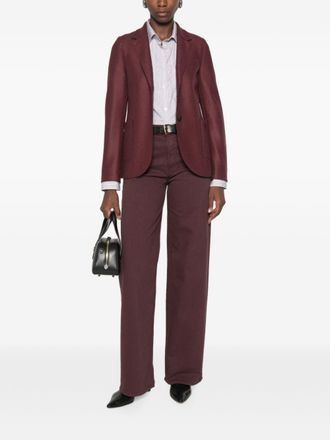 Harris Wharf London Wool Single-Breasted Blazer - Burgundy