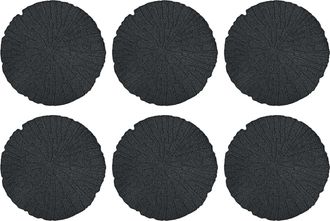 vidaXL Piedra Decorativa 6 Uds. Negro &Oslash; 45 X 1,8 Cm Goma Vidaxl