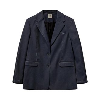 The Garment Jassen, Dames, Blauw, 2Xs, Leer, Pluto Blazer