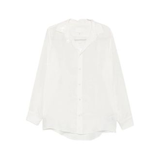 Maison Margiela Casual Shirts, male, White, Size: L Tape-detail Long-sleeve Shirt