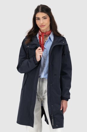 Alife And Kickin Parka ALIFE & KICKIN FrizziAKA, Damen, Gr. XXL, marine, Web, Obermaterial: 90% Polyester, 10% Polyamid, unifarben, gerade ca. Mitte Oberschenkel, ohne