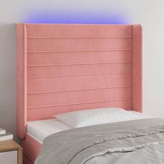 vidaXL Cabecero Con Led De Terciopelo Rosa 83x16x118/128 Cm Vidaxl