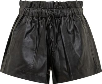 Isabel Marant Naline Leren Shorts - Dames - Bermuda - Zwart - S - Korte Broeken