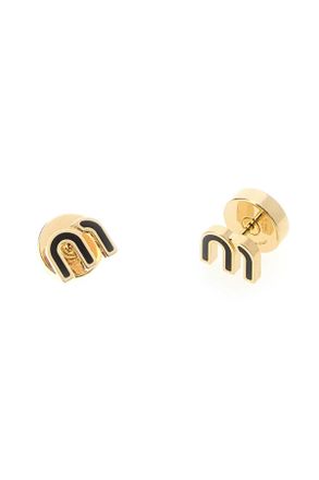 Miu Miu Womens Jewelry Cufflinks Gold Brass