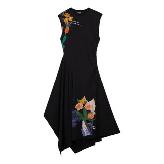 Desigual Midi Dresses, female, Black, Size: XL Leyter Midi Dress