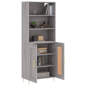 Berkfield Home Highboard Grey Sonoma 69.5x34x180 cm Engineered Wood