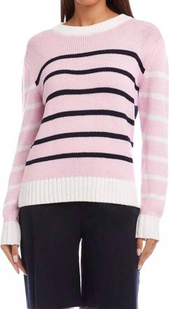 Karen Kane Stripe Crewneck Sweater In Multi