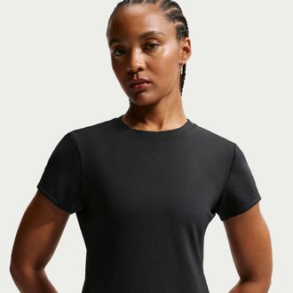 Nike Womens Court Advantage Dri-FIT Short-Sleeve Tennis Top in Black | HQ2994-010