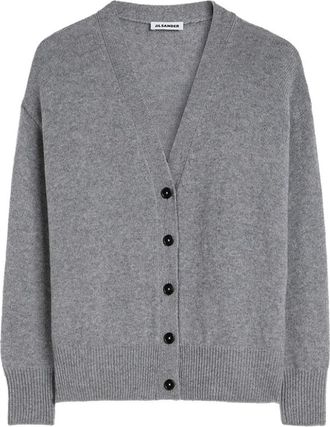 Jil Sander Oversized vest met V-hals - Dames - Vesten - Grijs - S - Kasjmier - Truien & Vesten