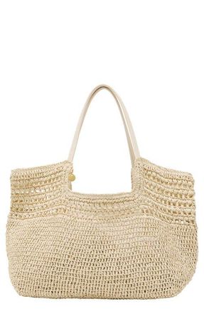 Reiss Evelyn Raffia-Effect Tote in Natural at Nordstrom