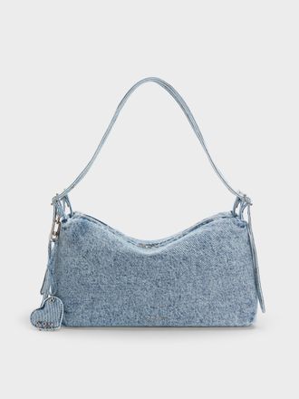 Charles & Keith Rey Denim Slouchy Shoulder Bag