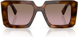 Prada 51mm Gradient Square Sunglasses in Juniper Tortoise/pink at Nordstrom
