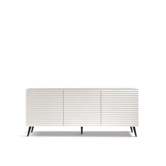 MondoViro Aparador moderno de madera blanca con 3 puertas 180x50 cm 80h