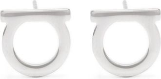 Ferragamo Silver-Colored Gancini Earrings