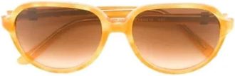 Saint Laurent Pre-owned Acetate sunglasses - Dames - Vintage Accessoires - Geel - ONE Size - Vintage