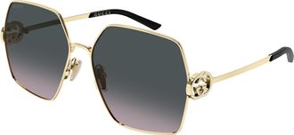 Gucci Grey Ladies Sunglasses GG2163S 002 61