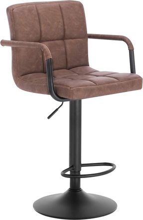 Woltu Taburetes De Bar, Marr&oacute;n Oscuro, Asiento De Piel Sint&eacute;tica, Altura Regulable, Giratorios, Patas De Metal - Woltu