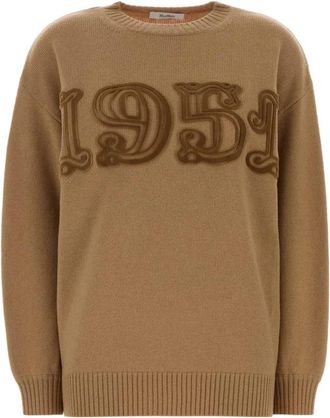 Max Mara Fido Truien met ronde hals - Dames - Ronde hals truien - Bruin - M - Truien & Vesten