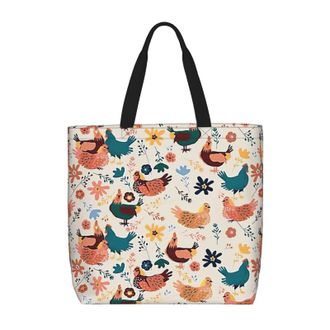 Generic Women Handbag Chickens Pattern Womens Tote Bag Reusable Fashion Shopping Bags, For Graduation, Wedding, Gym, Work, Swim