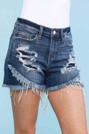 Judy Blue Distressed Shorts In Blue