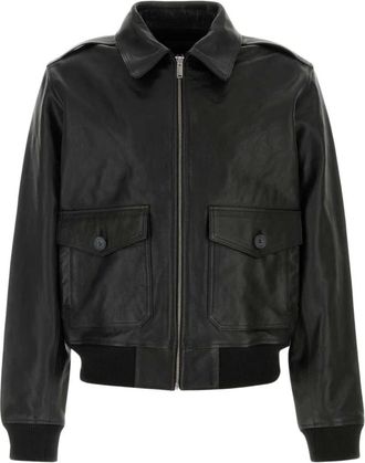 A.P.C. Gael Leren Jas - Heren - Bomber jackets - Zwart - M - Katoen - Jassen