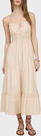 Blu Pepper Tiered Midi Sundress in Light Khaki at Nordstrom Rack, Size Medium