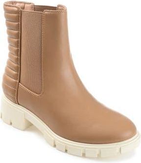 Journee Collection Tatiana Lug Sole Chelsea Boot in Brown at Nordstrom Rack, Size 9