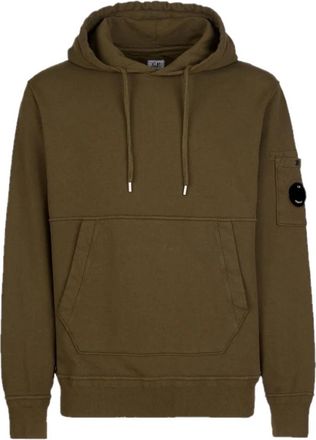 C.P. Company Groene katoenen fleece hoodie met kangaroozak - Heren - Hoodies - Groen - M - Katoen - Hoodies & sweatvesten